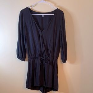 Aerie black v-neck romper with tied waist!